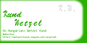 kund wetzel business card